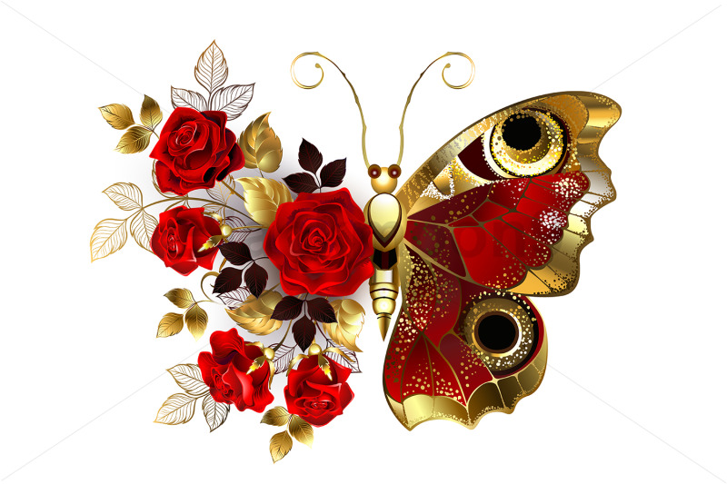 red-flower-butterfly-with-red-roses
