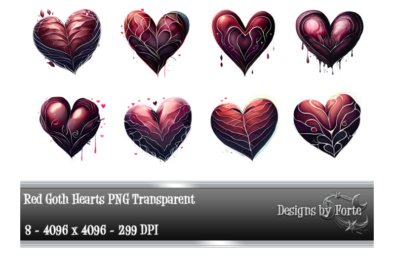 forte-039-s-eight-red-gothic-hearts-png