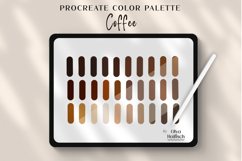 coffee-procreate-color-palette-brown-color-swatches-file