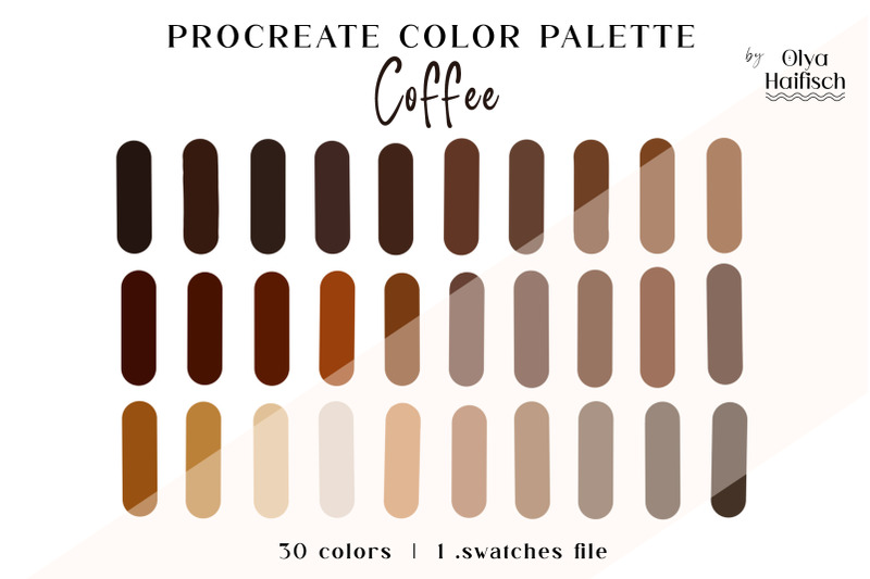 coffee-procreate-color-palette-brown-color-swatches-file