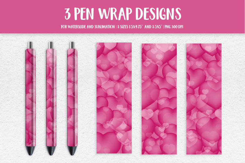 hot-pink-hearts-pen-wrap-design-waterslide-or-sublimation