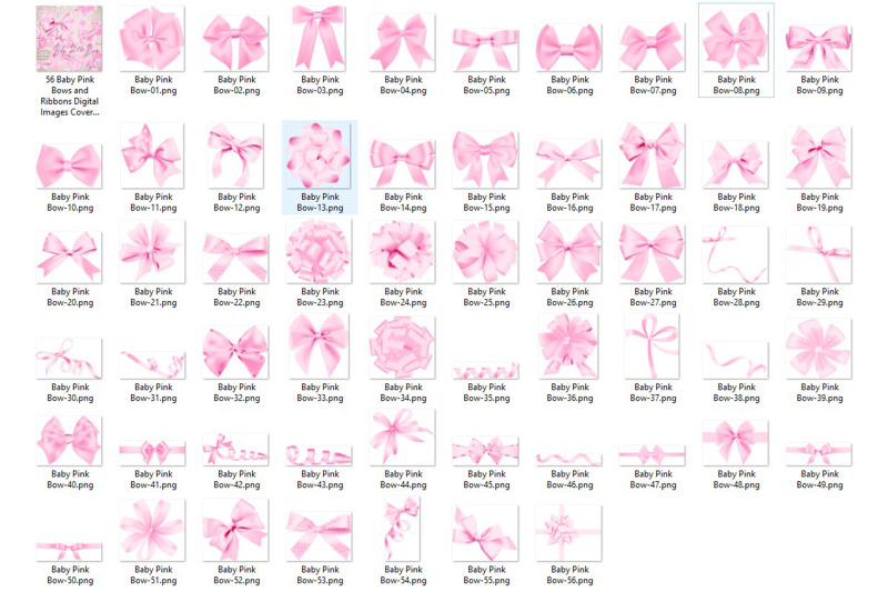 56-baby-pink-bows-and-ribbons-digital-images