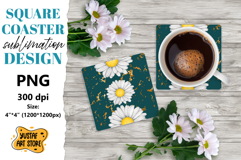 flowers-square-coaster-design-daisy-sublimation-coaster