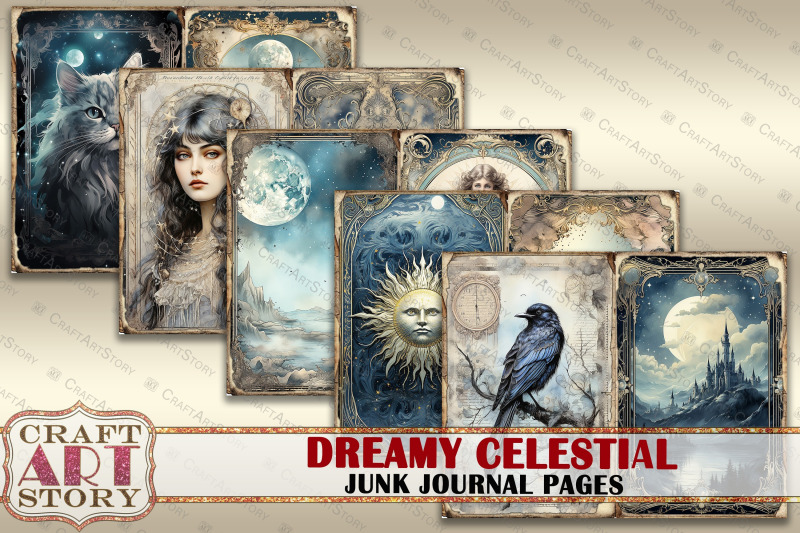 dreamy-celestial-junk-journal-pages-moon-scrapbook