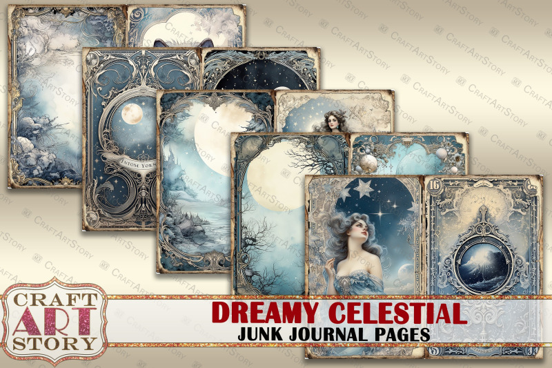 dreamy-celestial-junk-journal-pages-moon-scrapbook