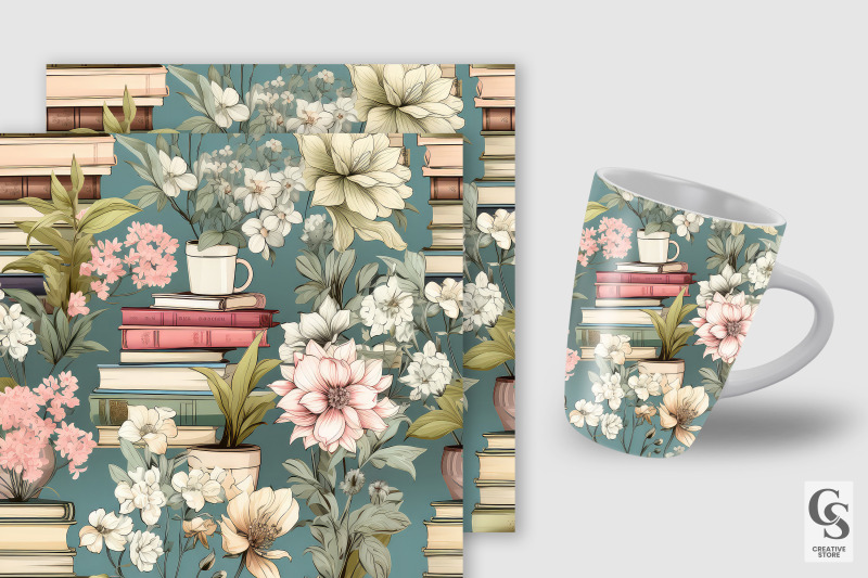 pastel-floral-books-digital-papers