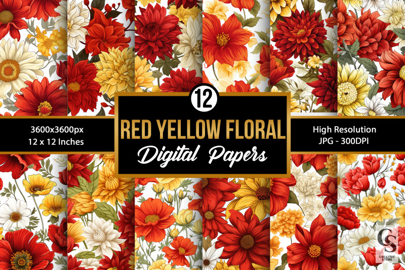 red-amp-yellow-flowers-seamless-patterns