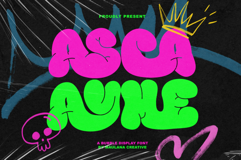 asca-ayme-bubble-display-font