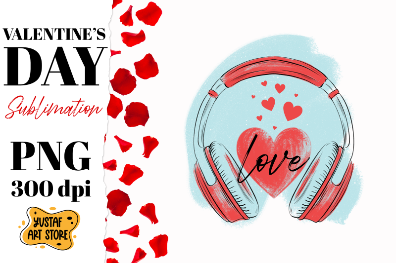 valentine-day-sublimation-headphone-with-heart-design