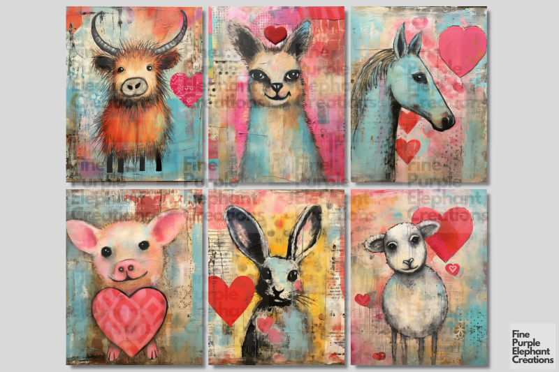 farm-animals-valentine-digital-junk-journal-kit-half-pages-paper