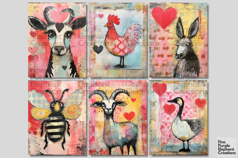 farm-animals-valentine-digital-junk-journal-kit-half-pages-paper