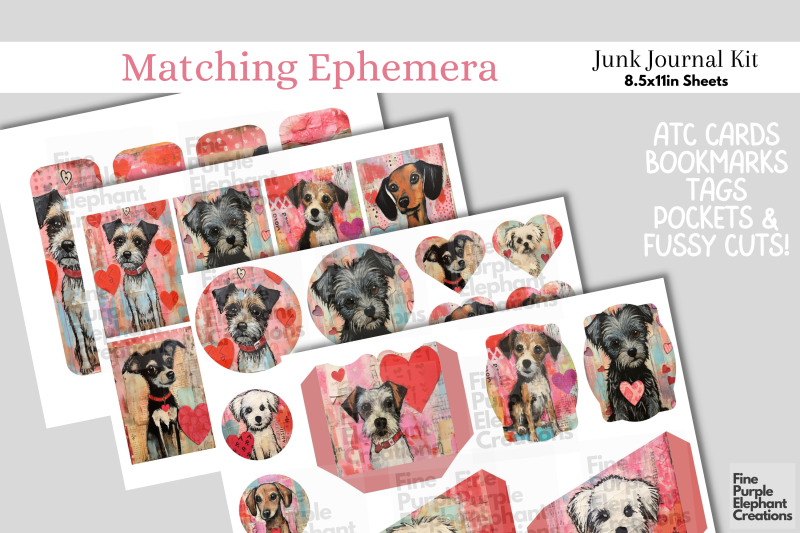 puppy-dog-valentine-digital-junk-journal-kit-half-page-whimsical-paper