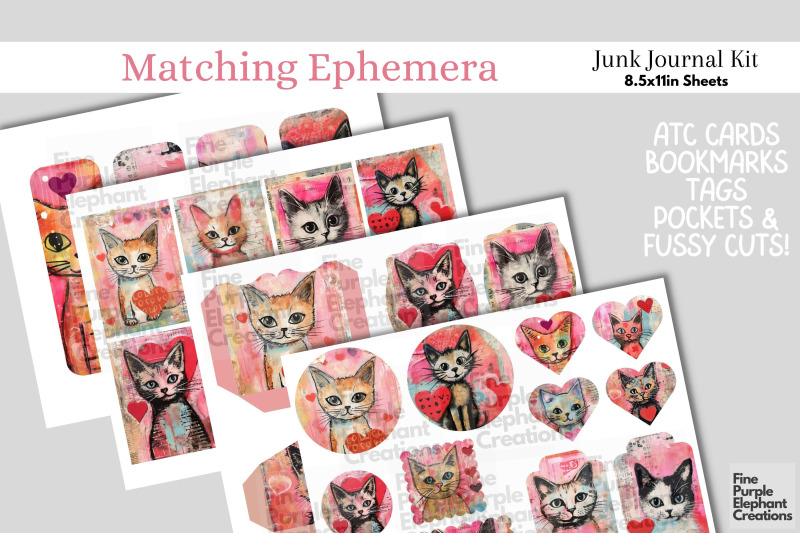 kitten-cat-valentine-digital-junk-journal-kit-half-pages-whimsical