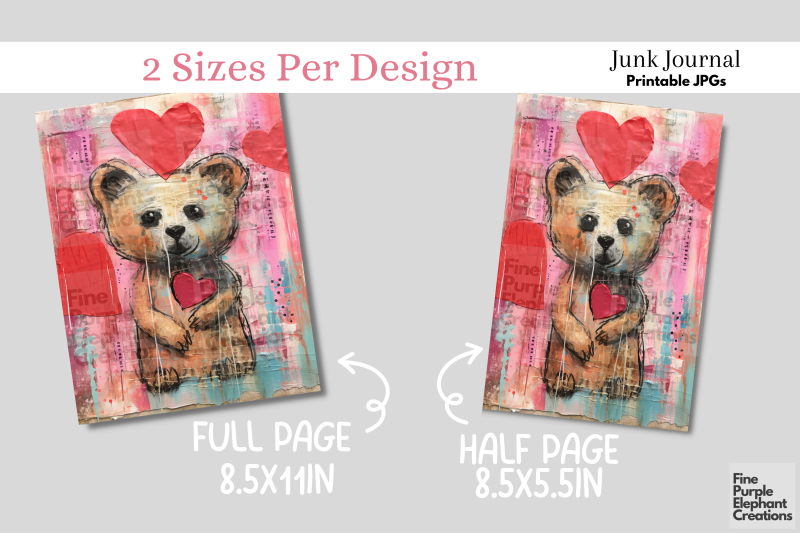 woodland-animals-valentine-digital-junk-journal-kit-half-pages-paper