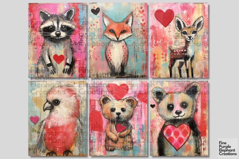 woodland-animals-valentine-digital-junk-journal-kit-half-pages-paper