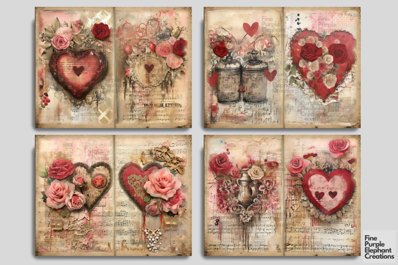 vintage-valentine-digital-junk-journal-double-pages-paper