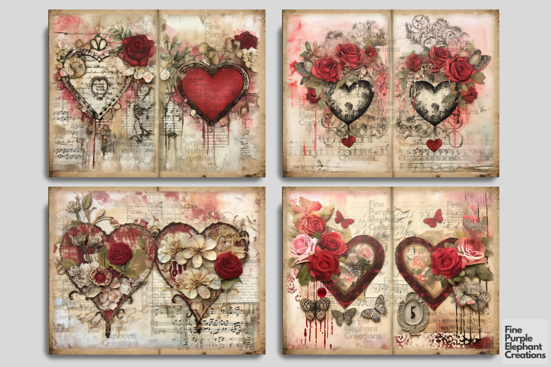 vintage-valentine-digital-junk-journal-double-pages-paper