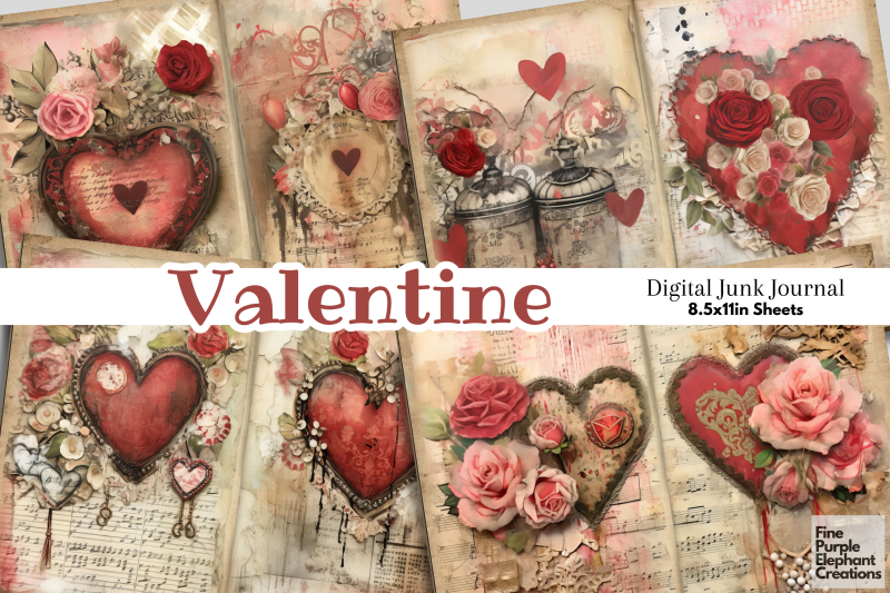 vintage-valentine-digital-junk-journal-double-pages-paper