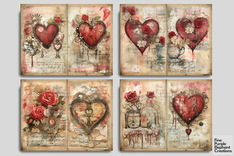 vintage-valentine-digital-junk-journal-double-pages-paper