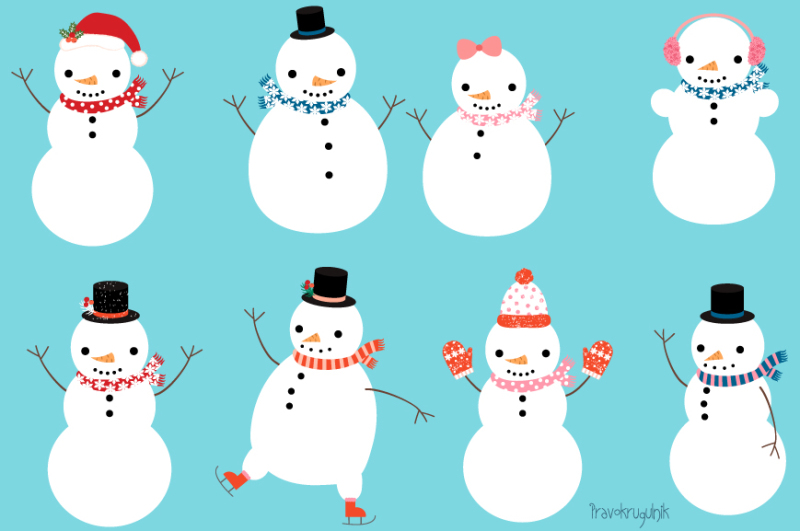 cute-snowman-characters-clipart-set-christmas-snowmen-clipart-collection-winter-clipart