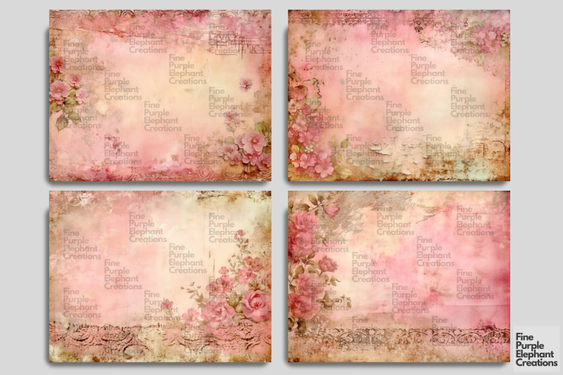 tattered-pink-lace-digital-junk-journal-double-pages-paper