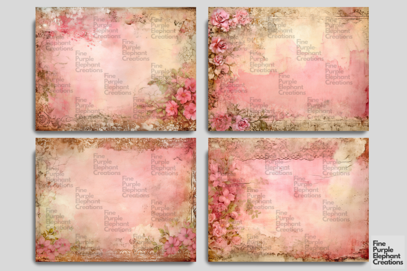 tattered-pink-lace-digital-junk-journal-double-pages-paper