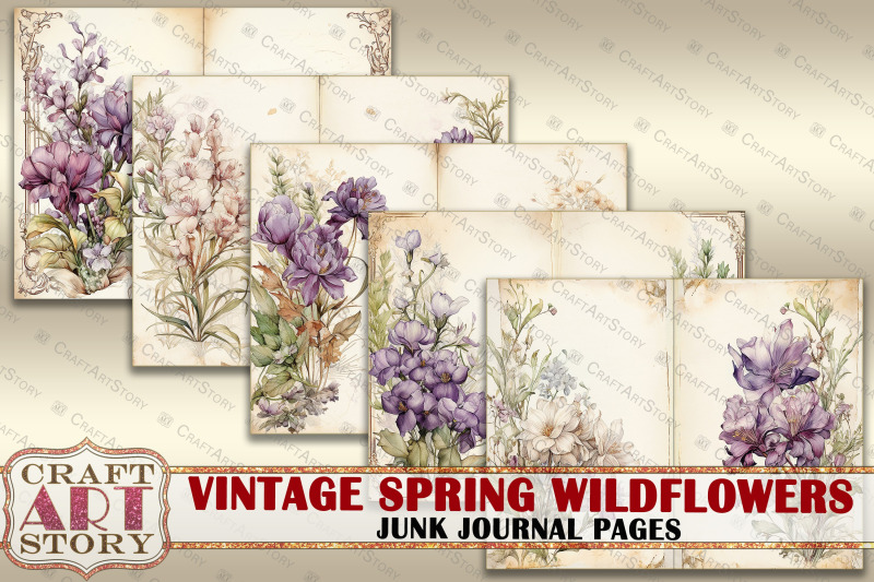 vintage-spring-wildflowers-junk-journal-pages-botanical