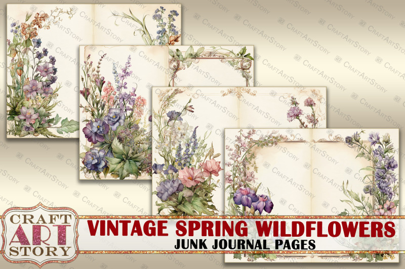 vintage-spring-wildflowers-junk-journal-pages-botanical