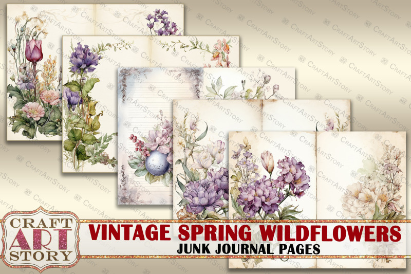 vintage-spring-wildflowers-junk-journal-pages-botanical