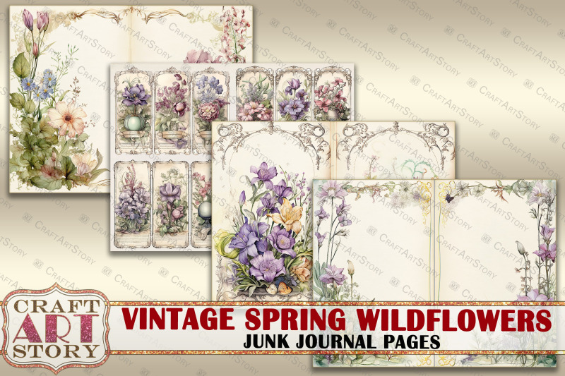 vintage-spring-wildflowers-junk-journal-pages-botanical