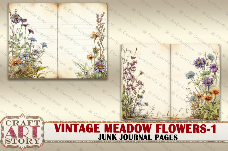 vintage-meadow-flowers-1-junk-journal-pages-botanical