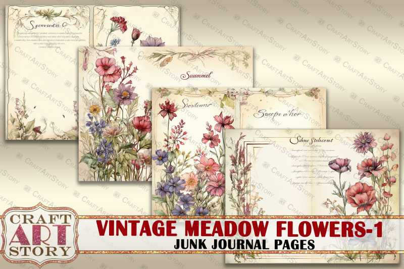 vintage-meadow-flowers-1-junk-journal-pages-botanical