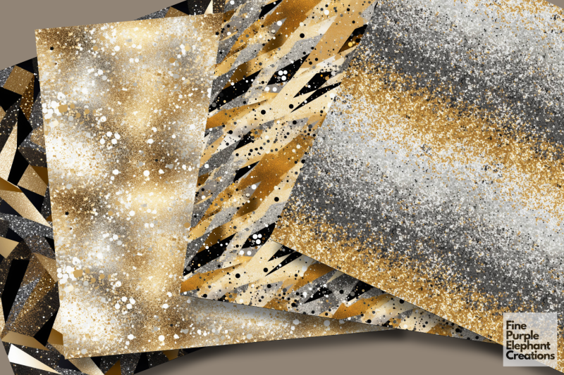 glam-silver-gold-glitter-metallic-foil-geometric-textured-paper