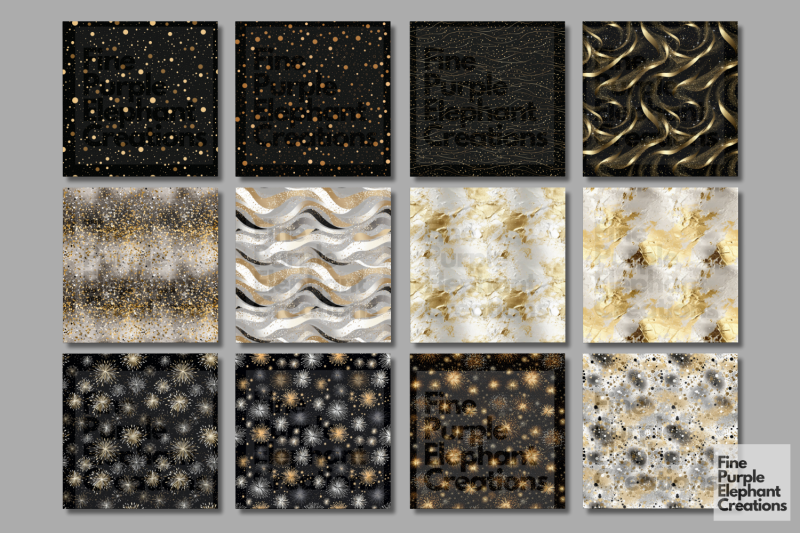 glam-happy-new-years-eve-gold-silver-fireworks-textured-paper