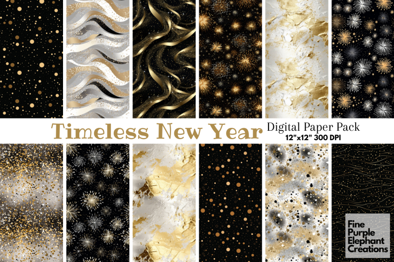 glam-happy-new-years-eve-gold-silver-fireworks-textured-paper