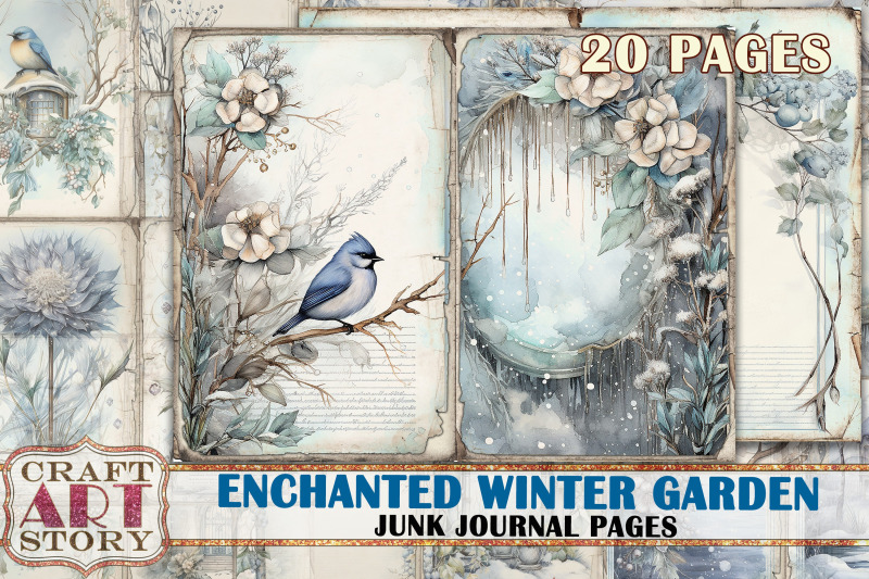 enchanted-garden-junk-journal-pages-winter-picture-collage