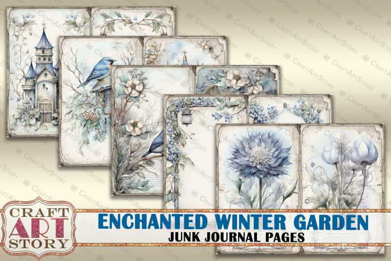 enchanted-garden-junk-journal-pages-winter-picture-collage