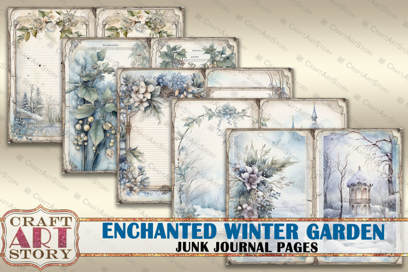 enchanted-garden-junk-journal-pages-winter-picture-collage