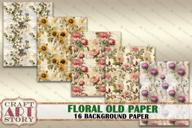 kit-backgrounds-floral-old-paper-print-collage-sheets-floral