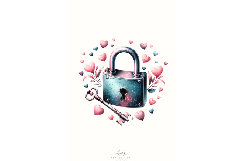 lock-and-key-love-retro-png-for-happy-valentines-day