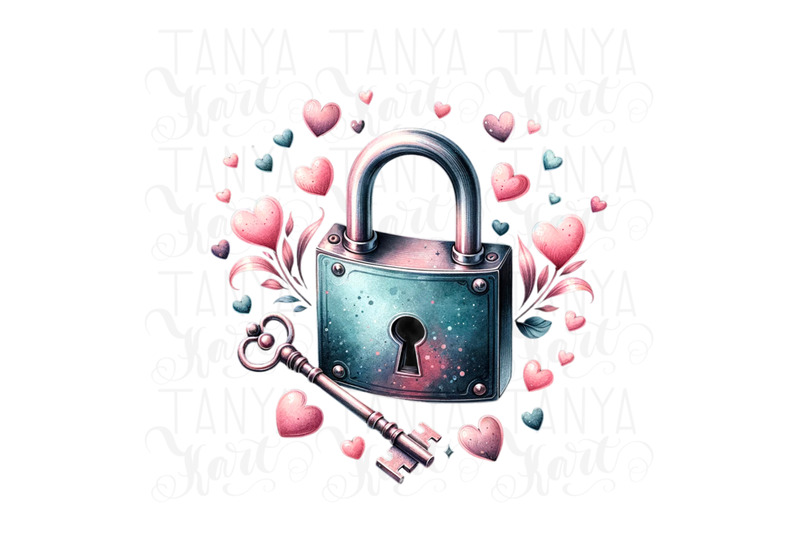 lock-and-key-love-retro-png-for-happy-valentines-day
