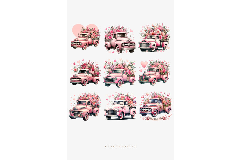 valentines-day-pink-truck-png-instant-download