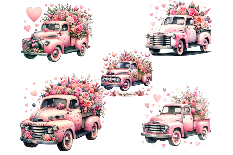 valentines-day-pink-truck-png-instant-download