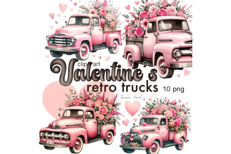 valentines-day-pink-truck-png-instant-download