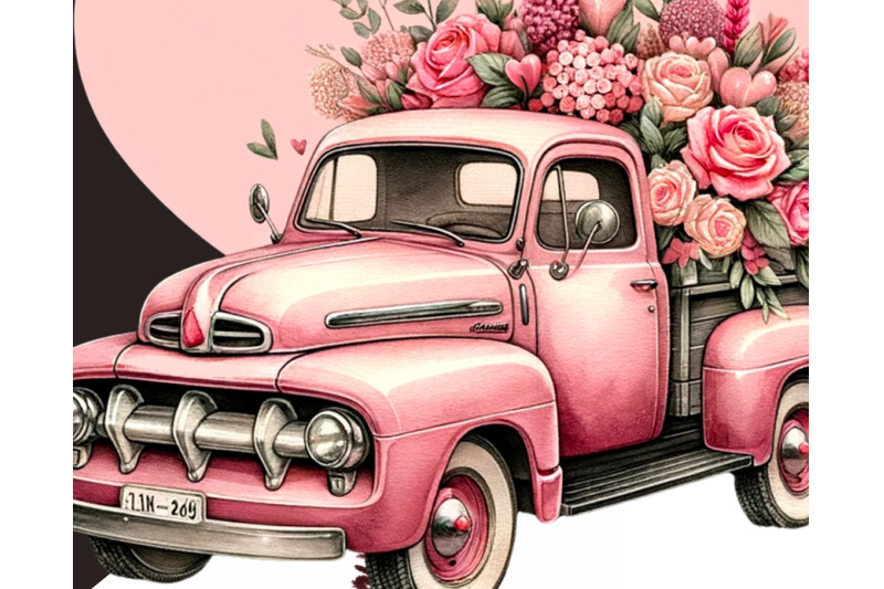 valentines-day-pink-truck-png-instant-download