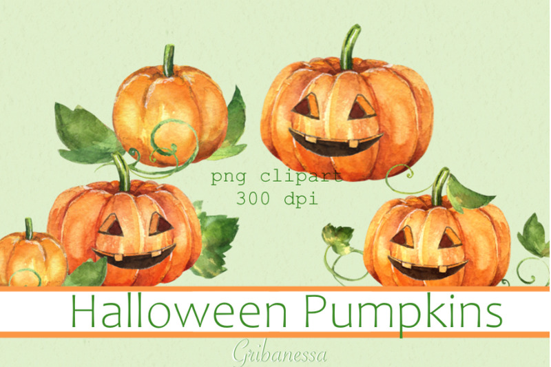 watercolor-pumpkins-halloween-clipart-png