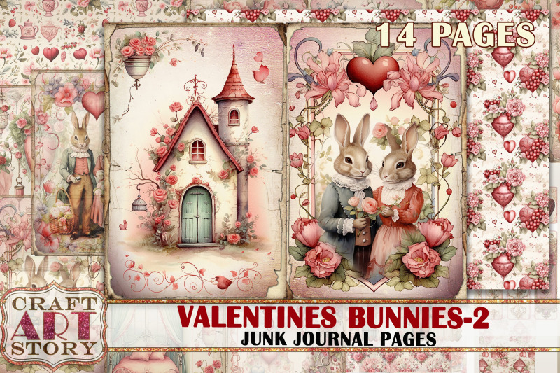 valentines-bunnies-in-love-2-junk-journal-kit-collage