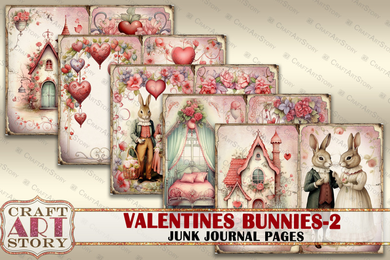 valentines-bunnies-in-love-2-junk-journal-kit-collage