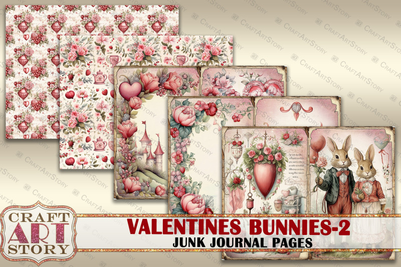 valentines-bunnies-in-love-2-junk-journal-kit-collage