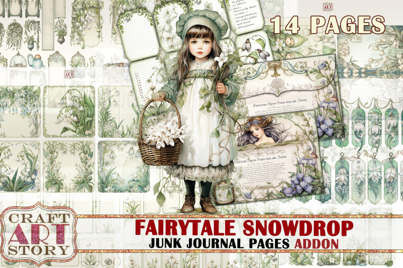 fairytale-snowdrop-fantasy-junk-journal-pages-addon